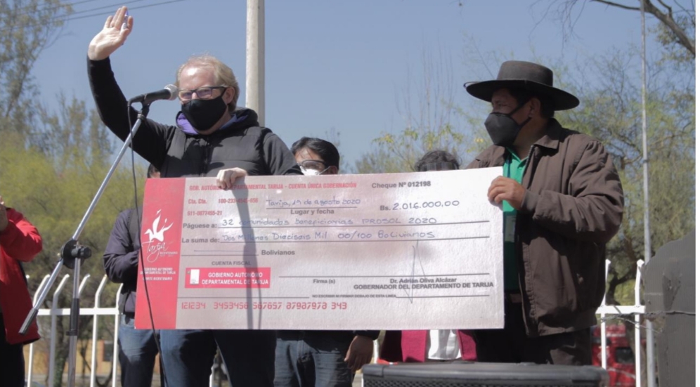 La Gobernación de Tarija desembolsa más de Bs 2 millones a favor de comunidades campesinas