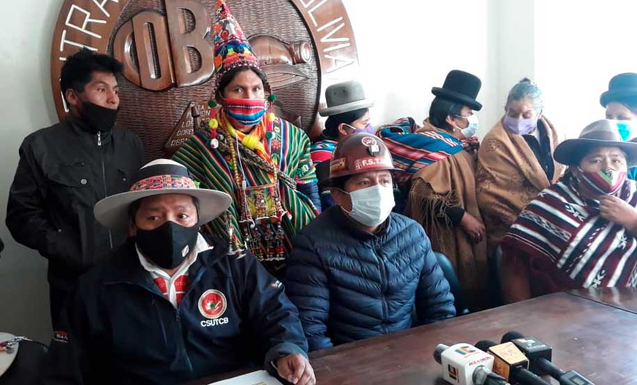 COB y Pacto de Unidad consideran “traición” la ley de elecciones, dicen que se hizo a sus espaldas