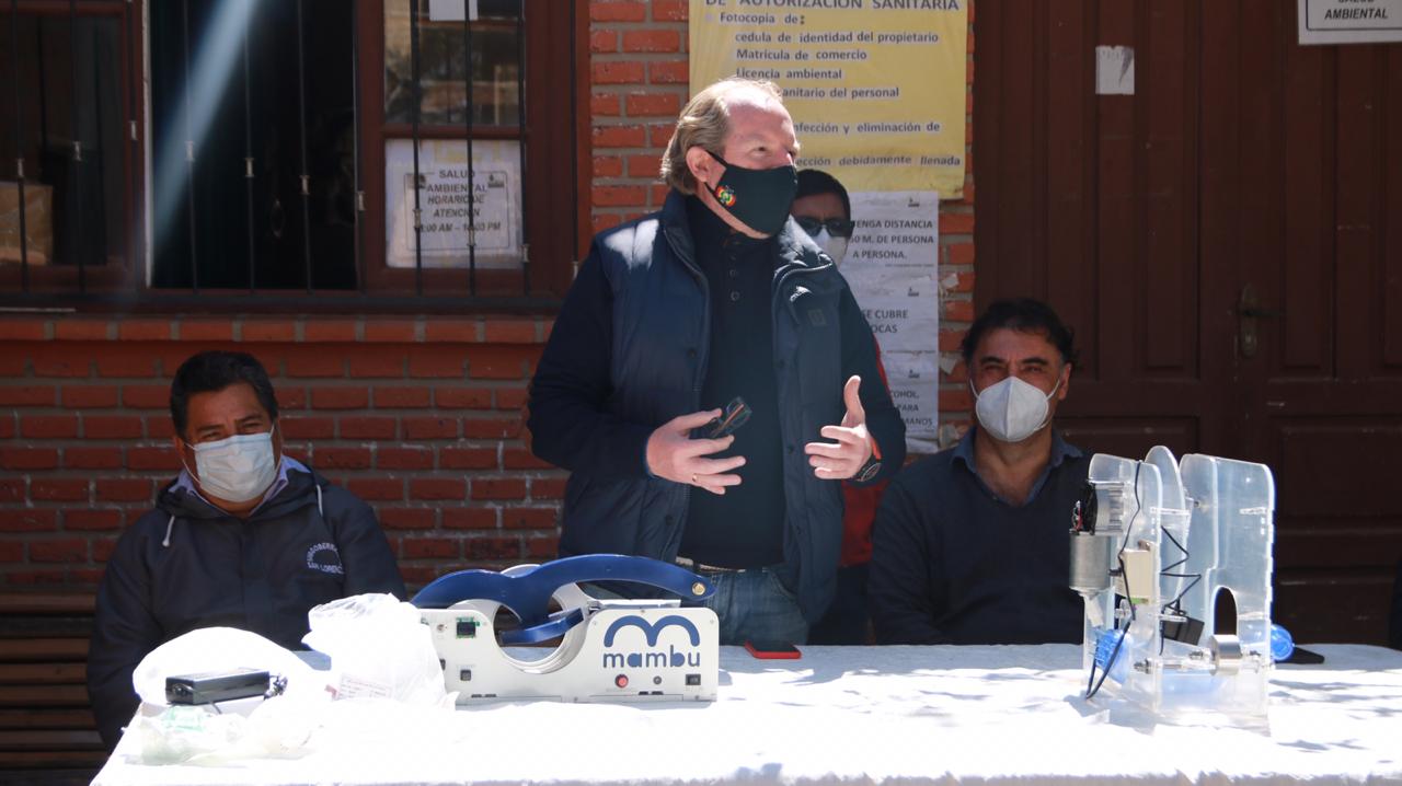 Gobernación de Tarija entrega tres respiradores a la Red de Salud del municipio de San Lorenzo