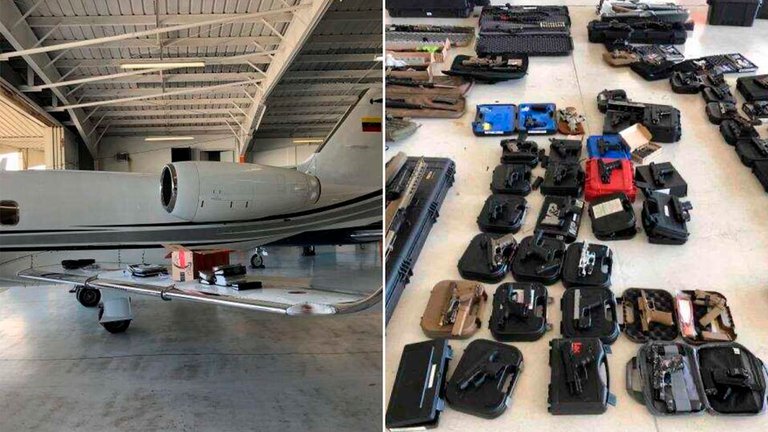 Estados Unidos incautó un avión privado que llevaba un arsenal de armas y dinero en efectivo a Venezuela