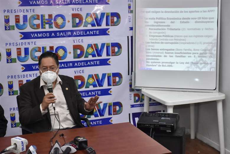 Arce presenta un proyecto de ley de devolución de aportes a las AFP