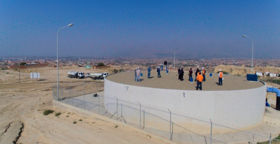 Megatanques de almacenamiento de agua entrarán en funcionamiento para beneficio de los barrios de Tarija