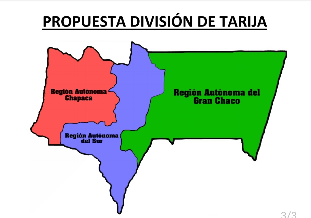 Tarija: Concejal propone una nueva división política del departamento con dos nuevas regiones autónomas