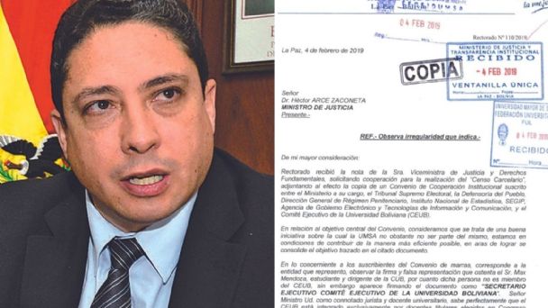 Albarracín alertó en 2019 al ministro de Justicia de Evo que Max Mendoza usurpaba funciones
