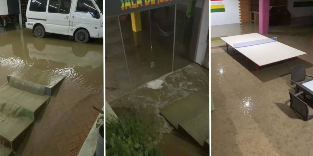 Intensa lluvia arrastró piedras y lodo e inundó calles y viviendas en Tiquipaya