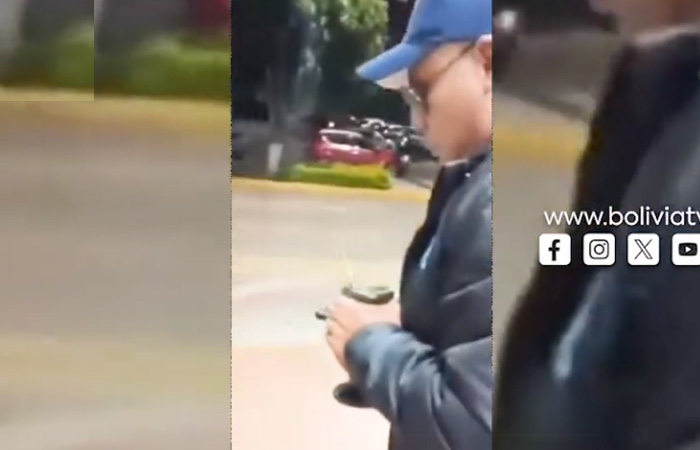 Increpan a senador Leonardo Loza que camina camuflado con gafas, corra y con un matero