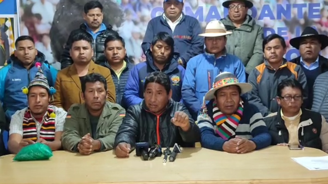 Dirigente ‘evista’ advierte con movilizaciones si hasta el jueves no se promulgan leyes de la sesión de Andrónico