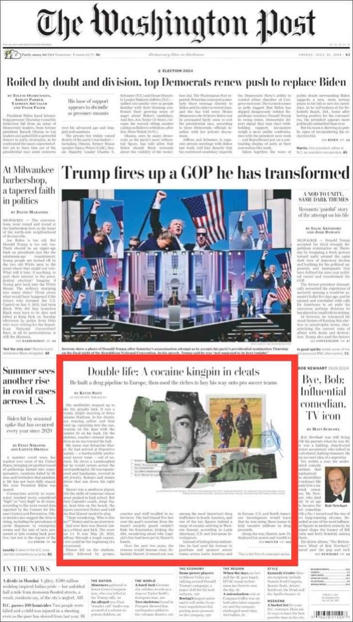 El Chapare y Marset son portada del Washington Post; avionetas salían cargadas del Trópico con droga