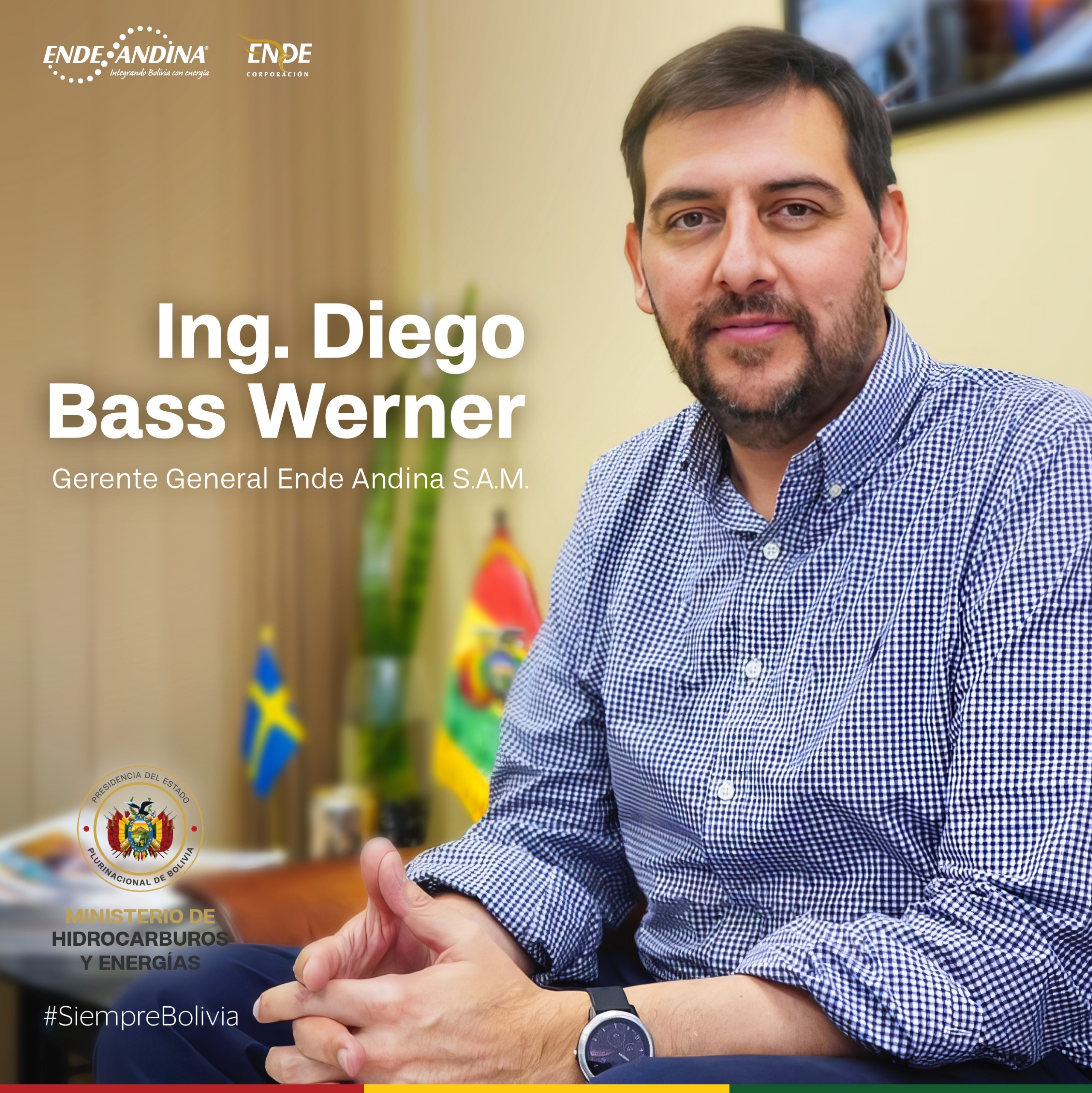 Con la misión de fortalecer Ende Andina, Bass Werner asume como nuevo Gerente General