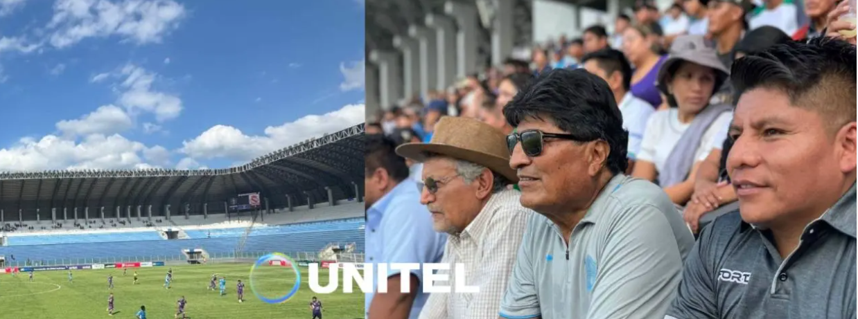Evo se muestra en público y asiste a un partido de la liga pese a tener dos órdenes de aprehensión